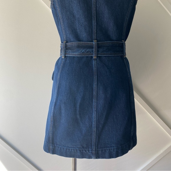 Redone 60s Belted Denim Mini Dress - S - Picture 12 of 15